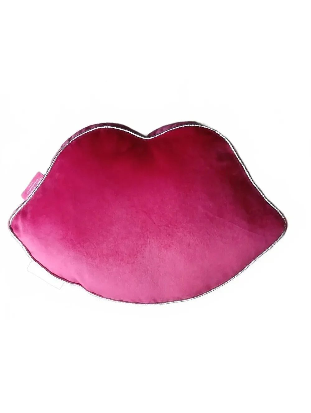 Juicy Couture Rhinestone Lips Throw Pillow Pink Velvet Plush 18x12 NWT